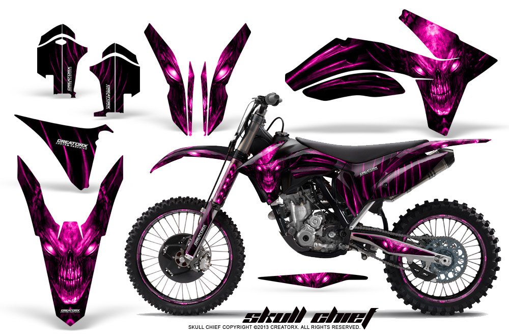 KTM C7 2011 Graphics Kit Skull Chief Pink NP Rims